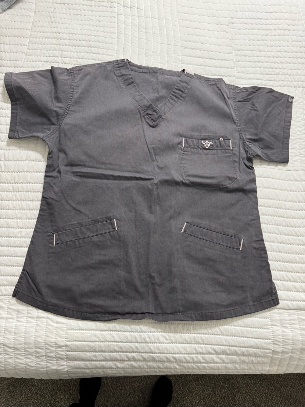 Women’s V-Neck Medical Scrub Top - Gray